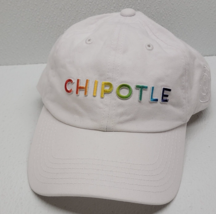 Chipotle Mexican Grill Pride 2022 White Rainbow Strapback Hat - £45.23 GBP