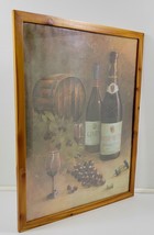 *M) Vintage Wood Framed Wine Cellar Bottles Art Wall Poster Print 17&quot; x 21&quot; - £15.81 GBP