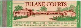 Vintage Matchbook Cover Tulane Courts New Orleans Louisiana Motel Full Length - £5.51 GBP