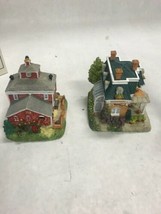 Vintage Christmas lot 4 pcs houses buildings skyscraper stable flower shop NYC - £15.81 GBP