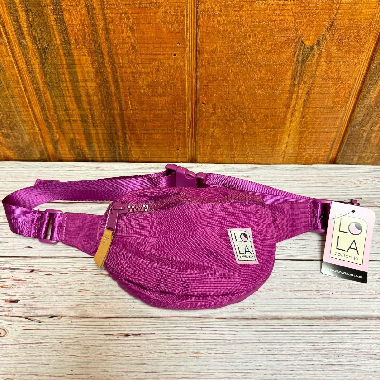 LOLA California Mondo Moonbeam Nylon Bum Bag - Grape - $18.00