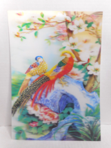 3D Wildlife HOLOGRAM Lenticular Poster Fenghuang Lotus Flowers Plastic P... - £11.94 GBP
