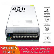 AC 110/220V DC 12V 50A 600W Converter Switch Mode Power Supply LED Trans... - $48.51