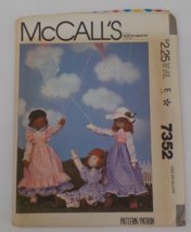 MCCALLS PATTERN #7352 19&quot; TALL DOLL &amp; CLOTHES DRESS PINAFORE PANTALET UN... - £7.72 GBP