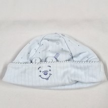 VTG Disney Baby Winnie the Pooh Face Baby Infant Hat Cap Beanie Boy Blue 0-3-6 m - £11.89 GBP