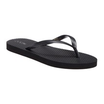 Abound Women Beach Pool Flip Flop Thong Sandals Leyo Size US 7 Black PVC - £9.38 GBP