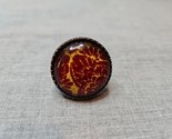 Vintage Large Brown Circular Ring, Snakeskin Illusion Design, Size 9 - $9.49