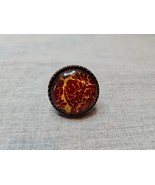 Vintage Large Brown Circular Ring, Snakeskin Illusion Design, Size 9 - $9.99