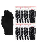 Men&#39;s Black Magic Warm Winter Knitted Stretch Black Gloves Pack of 12 - $35.03 CAD