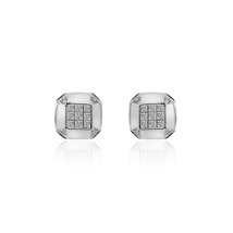 0.55 Carat Princess Cut Diamond Stud Earrings 14K White Gold - $424.12