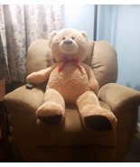 Kellytoy Large 42” Plush Teddy Bear Brown Stuffed Animal Red Ribbon Cudd... - £11.98 GBP