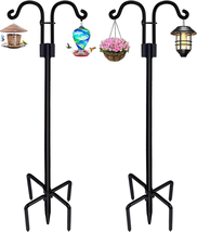 Double Shepherds Hooks for Outdoor, 2 Pack 76 Inch Bird Feeder Pole with... - $43.22