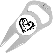 Heart Music Clefs Golf Ball Marker Divot Repair Tool Bottle Opener - £9.24 GBP