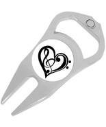 Heart Music Clefs Golf Ball Marker Divot Repair Tool Bottle Opener - €10,21 EUR