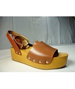 Sam Edelman Brynn Brown Open Toe Leather Wedge Platform Sandal Womens 11... - £40.09 GBP
