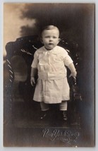 RPPC Edwardian Little Boy On Chair Ft Wayne Indiana Real Photo Postcard Q22 - £5.54 GBP