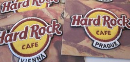 Hard Rock Cafe Patches Vienna Prague Combo &quot;2&quot; Iron On Souvenirs #91C - £28.56 GBP