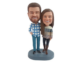 Custom Bobblehead Nice Couple wearing trendy outfit and nice boots - Wedding &amp; C - £121.53 GBP