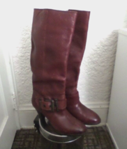 Frye Women&#39;s Burgundy Leather Strappy Pull On Boots Women’s Size 8 1/2 B - $79.20