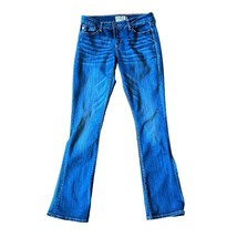 Dear John Skinny Bootcut Distressed Mid Rise Medium Wash Blue Jeans Size 28 - £18.66 GBP