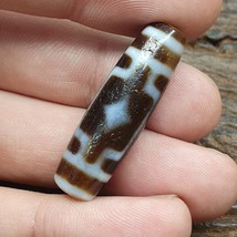 Old Tibetan Himalayan Diamond Eyes Agate stone Dzi Bead Amulet CT-4 - £53.97 GBP