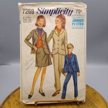 Vintage Sewing PATTERN Simplicity 7269, Junior Petites 1967 Jacket Vest Skirt an - £29.69 GBP