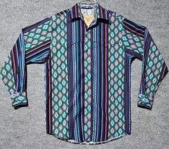 Vintage Steer West Mens Button Up Western Shirt Made in USA Medium Purpl... - €34,80 EUR