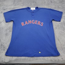 Texas Ranger Majestic Shirt Mens XL Blue Darvish Short Sleeve Crew Neck Button - £12.71 GBP