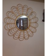 Metal Gold Rattan Style Decorative Vintage Antique Handmade Round Large ... - $615.72 CAD
