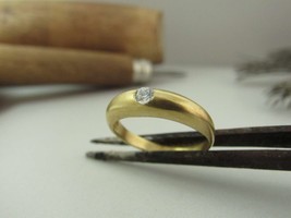Engagement ring. 14K yellow gold ring with 0.15ct Diamond. Unique design handmad - £549.16 GBP