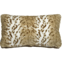 Tawny Lynx Faux Fur 12x20 Throw Pillow, with Polyfill Insert - £28.17 GBP