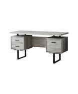 Monarch Specialties 60 in. Grey Reclaimed Wood &amp; Black Metal Computer Desk - $727.48