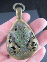 antique VICTORIAN early 1900&#39;s to late 1800&#39;s PENDANT green gems ESTATE ... - £67.25 GBP