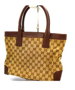 GUCCI GG Canvas Hand Bag Beige 1119 Authentic in EUC STUNNING BAG - $575.00