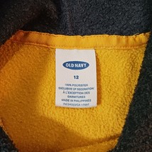 Old Navy 94 Men's Yellow & Black Fleece Pullover Hoodie Sweatshirt Size 12 image 3