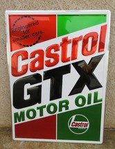 Vintage Castrol GTX Motor Oil Gas Station Sign Embossed - $213.77