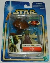 Star Wars Attack of the Clones Jedi Master Yoda Figure 2002 #84615 SEALE... - $7.84