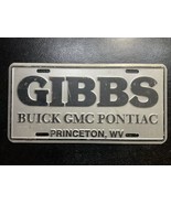 Vintage GIBBS Pontiac Buick GMC PRINCETON WV Booster License Plate Metal - $67.10 CAD