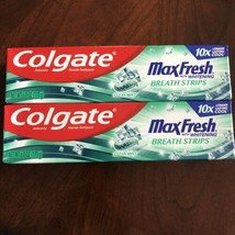 Colgate Max Fresh Toothpaste Clean Mint Breath Strips 6oz Each 2-Pack Exp 02/24 - £7.58 GBP