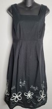 Fresh Produce Womens Medium Black Embroidered Sleeveless Sample Dress - £27.37 GBP