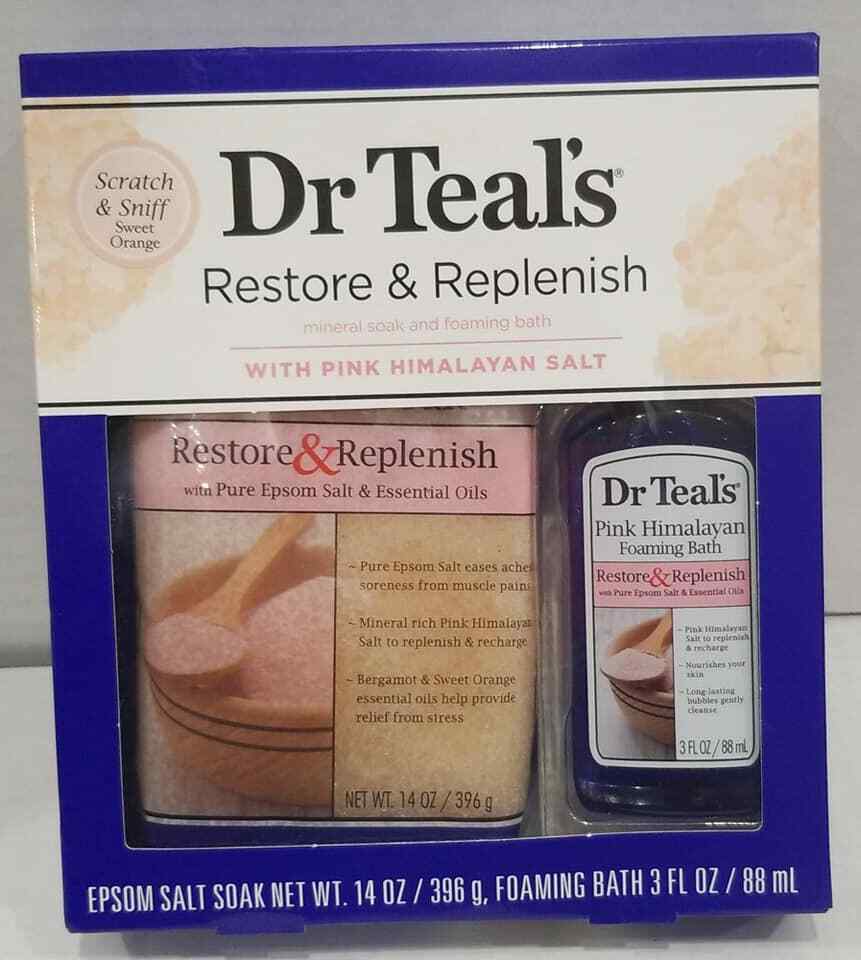 Dr Teal's Pink Himalayan Epsom Mineral Soak & Foaming Bath 2-Piece Gift Set Item image 2