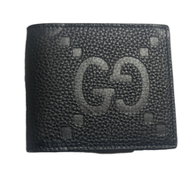 Gucci Logo Mens GG Bifold Wallet Black Pebbled Leather 8 Card Slot NWOT - £220.69 GBP