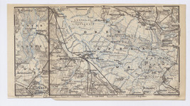 1914 Antique Map Of Vicinity Of Lübben Lübbenau Spreewald Brandenburg / Germany - $24.99