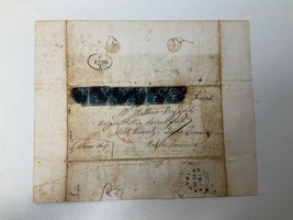 1844 Gr. Brit. Strip of 6-4 A2 Stamps on Cover Dewsbury to Iowa Territor... - £2,952.28 GBP