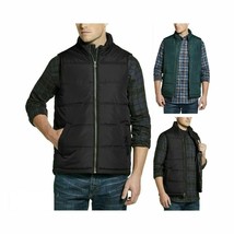 Weatherproof Vintage Men&#39;s Flannel Lined Puffer Zip-Front Vest - £17.13 GBP+