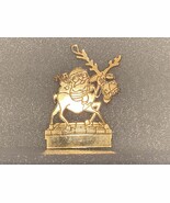Vintage Goldtone Metal Christmas Ornament Santa &amp; Reindeer 1977 *used i1 - $283.25 MXN