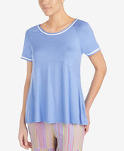 Layla Womens Sleepwear Contrast Trim Pajama Top Only,1-Piece,Periwinkle,Large - £30.81 GBP