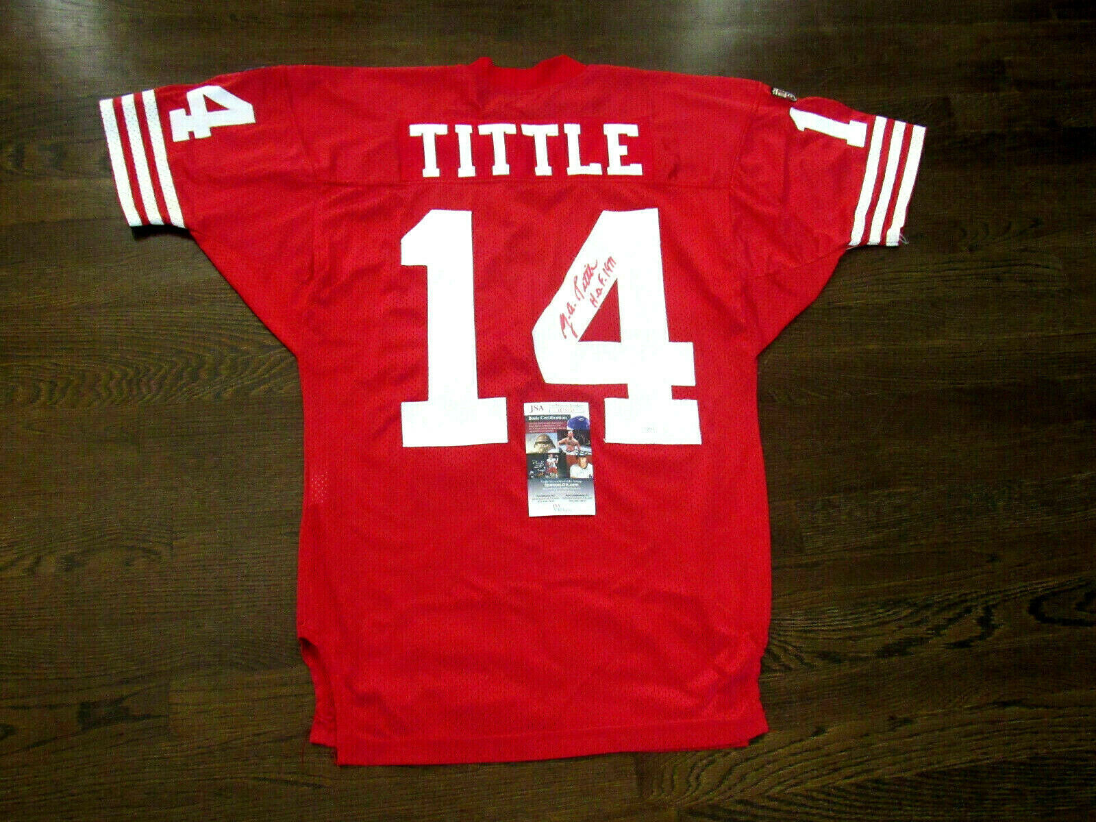 Primary image for Y.A. YA TITTLE # 14 HOF 1971 SF 49ERS SIGNED AUTO WILSON PROLINE NFL JERSEY JSA 