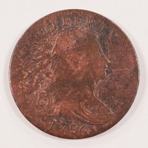 1796 Drapé Buste Cents 1C En About Bon Ag État, 4 Chiffres Date, Nettoyé - £356.98 GBP