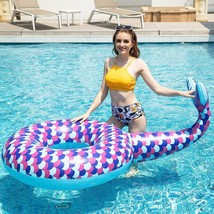 Giant Mermaid Tail Pool Float Inflatable Swimming Tube Rings Lovely Water Swim R - £13.85 GBP